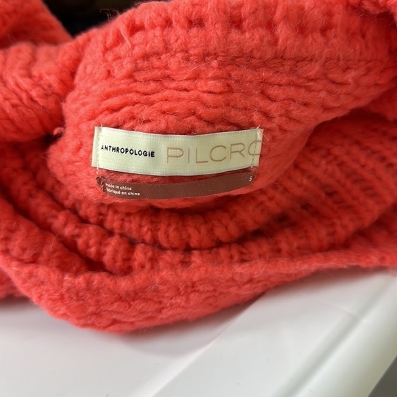 Anthropologie Pilcro Zamora Orange Cropped Cowl‎ Neck Sweater Small - Picture 7 of 9